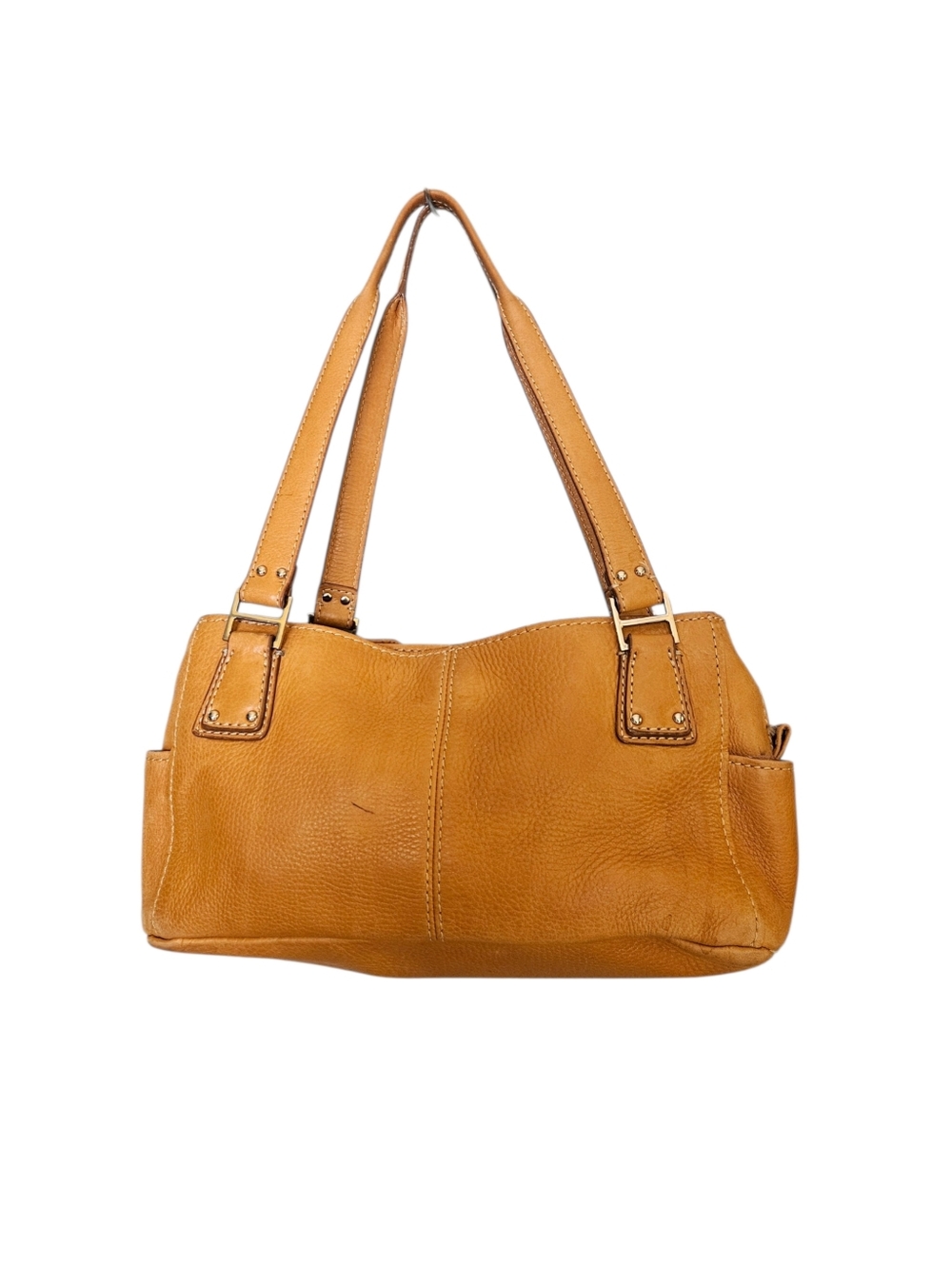 Fossil genuine leather shoulder bag in tan brown pebbled leather. Classic everyd